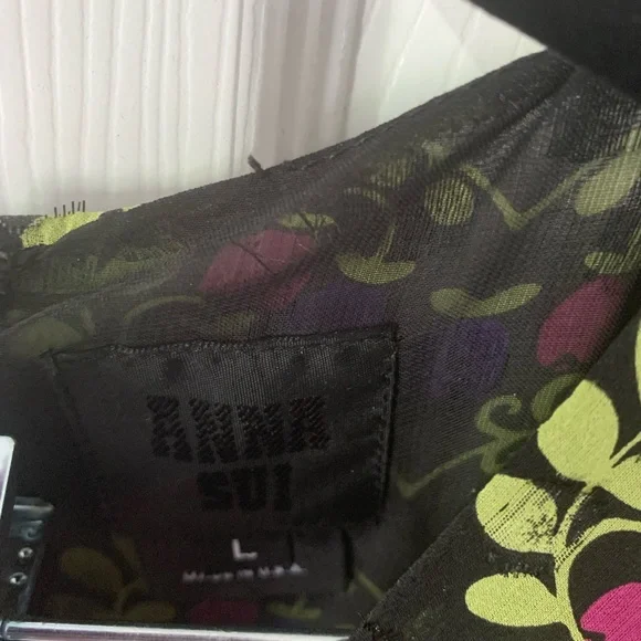 Anna Sui Floral Patchwork Mini Dress - Green and Pink - Picture 9 of 13